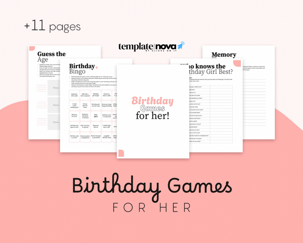 10 Birthday Games for Her Editable PDF