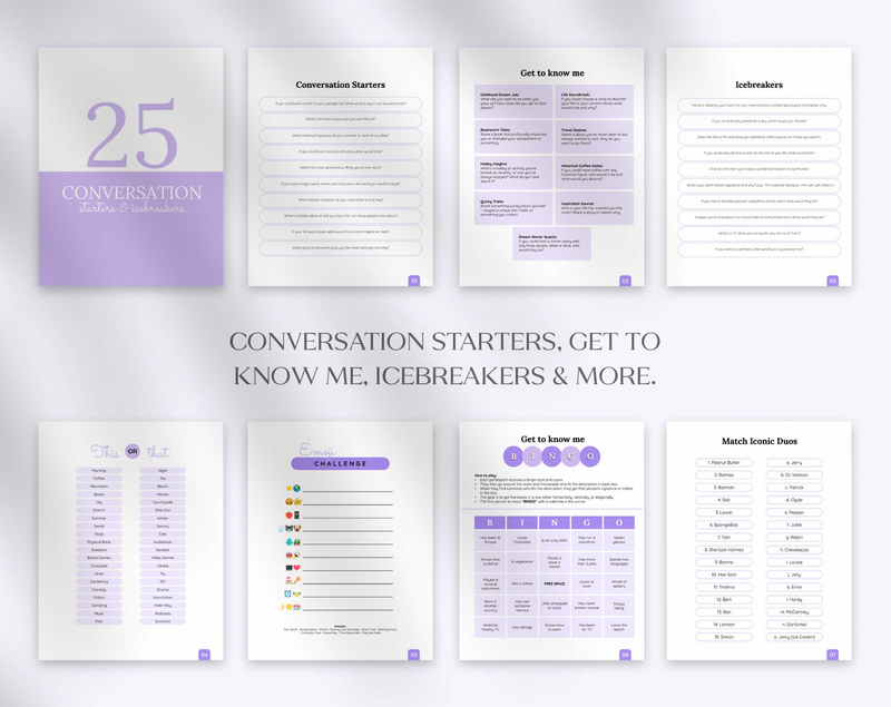 27 Conversation Starters & Icebreakers Editable PDF