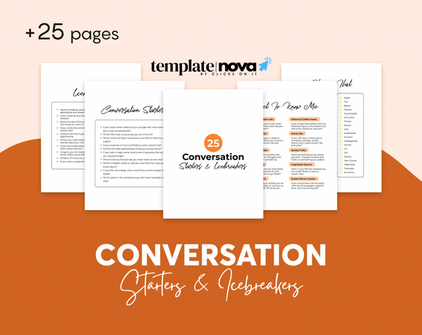 25 Conversation Starters & Icebreakers Printable PDF
