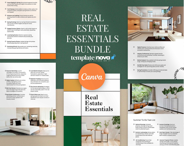 65 Page Real Estate Essentials Bundle Canva Template