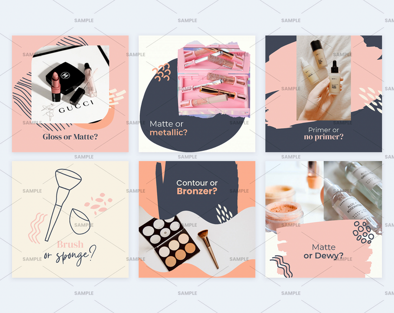 Cosmetics This or That Social Media Canva Templates
