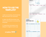 Baby Daily Care Log Comprehensive Tracker PDF Instant Download