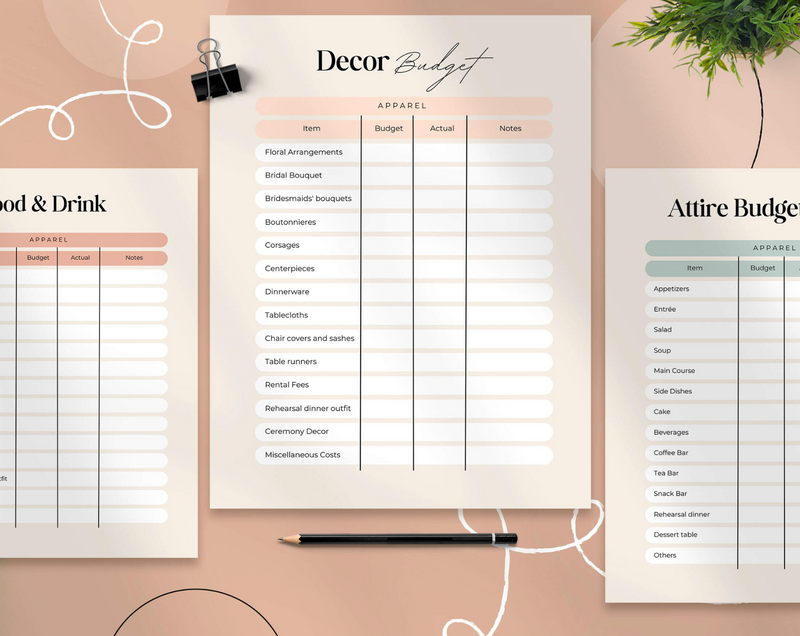Budget and Payments Wedding Planner Template