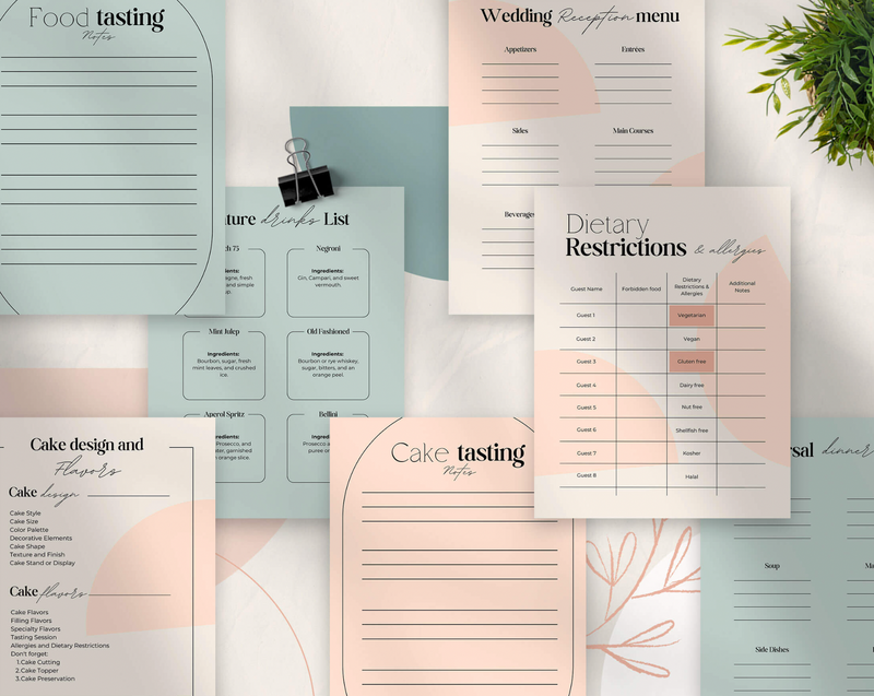 Culinary Delights Wedding Planner Canva Template