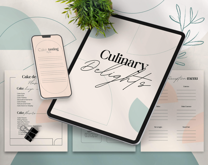 Culinary Delights Wedding Planner Canva Template