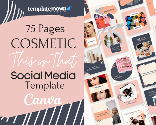 Cosmetics This or That Social Media Canva Templates