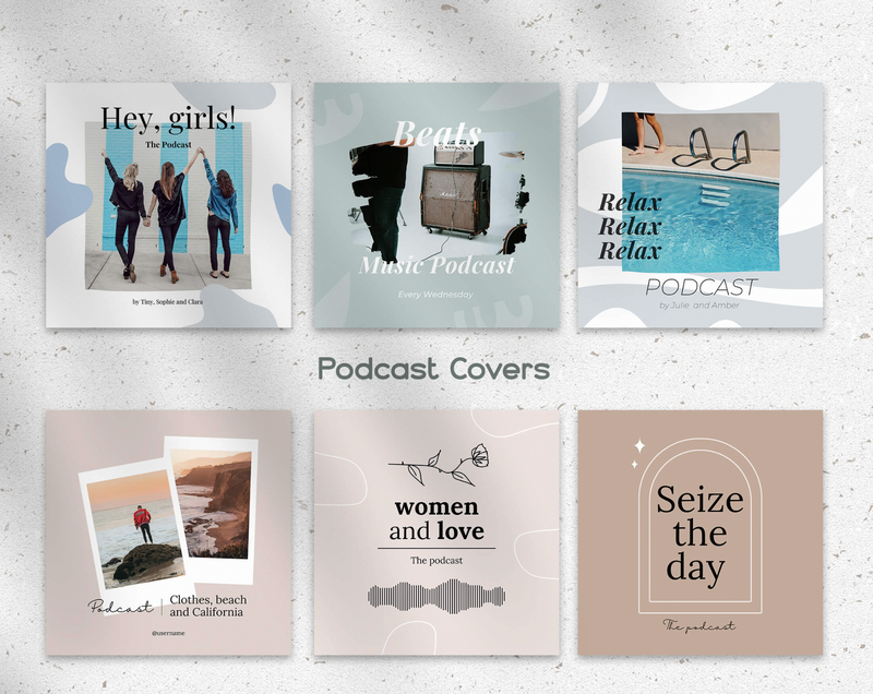 Online Coaching Podcast Podcast Covers Template Bundle