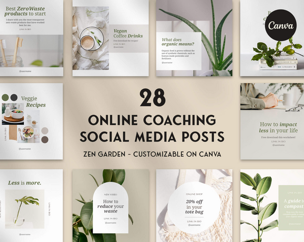 Online Coaching Templates Zen Garden Social Media Posts