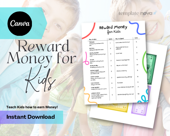 Reward Money For Kids Canva Template
