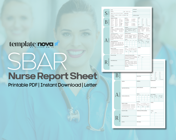 SBAR Nurse Report Sheet Canva Editable PDF