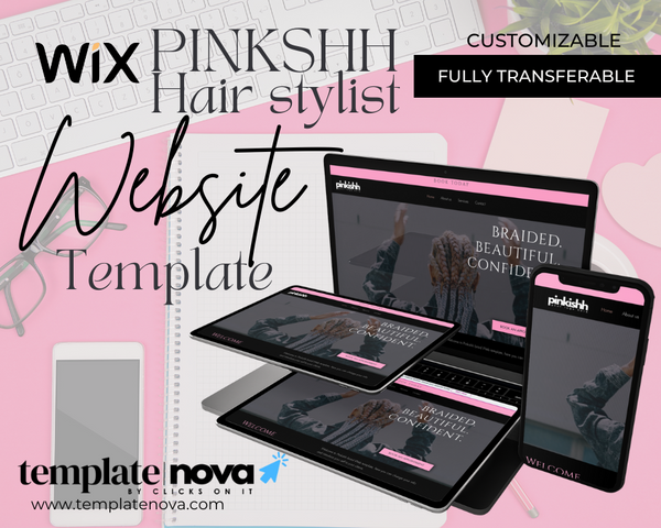 Pinkishh Hair Stylist Wix Web Template