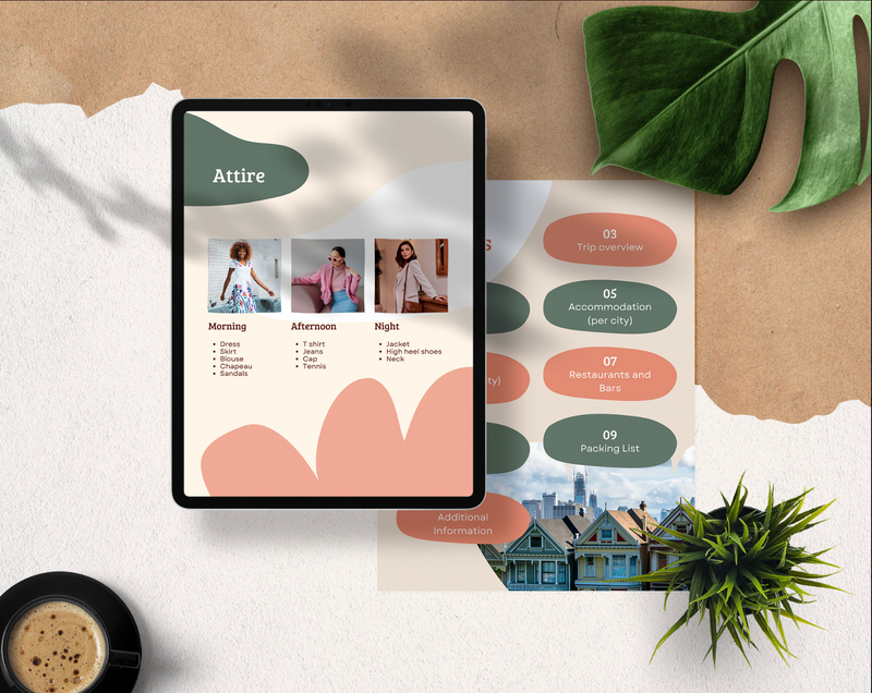 Travel Itinerary Canva Template