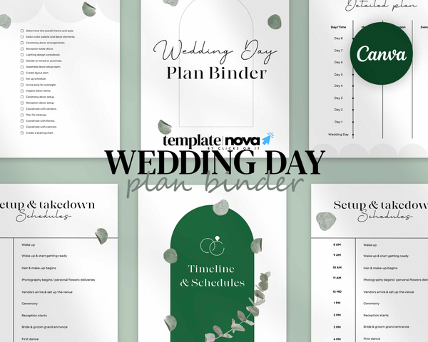 Wedding Day Plan Binder Canva Template