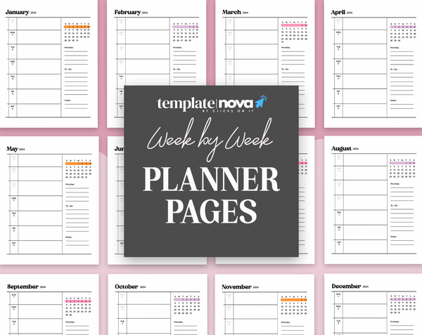 Week by Week Planner Pages PDF
