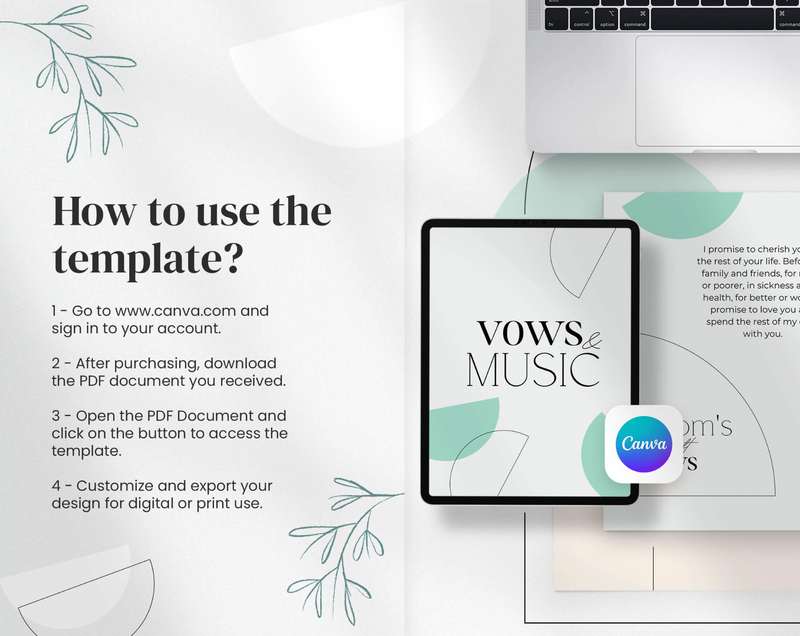 Canva Wedding Vows & Music Canva Planner